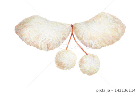 Watercolor faux fur collar with white pom-pom. Fluffy detachable accessory creates a soft winter design. Great for clothing scarf and textile use. Vintage fashion art shows womenswear and apparel. Watercolor faux fur collar with white pom-pom. Fluffy detachable accessory creates a soft winter design. Great for clothing scarf and textile use. Vintage fashion art shows womenswear and apparel. 142136114
