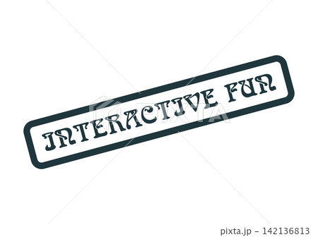 A bold rectangular stamp displaying Interactive Fun ideal for engaging activities and playful entertainment A bold rectangular stamp displaying Interactive Fun ideal for engaging activities and playful entertainment 142136813