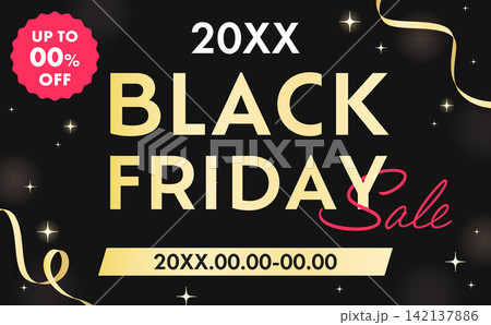 スタイリッシュなブラックフライデーのテンプレート2_横 スタイリッシュなブラックフライデーのテンプレート2_横 142137886