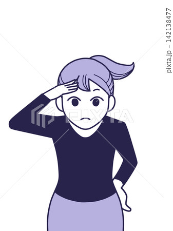 よく見ようとする女性 よく見ようとする女性 142138477