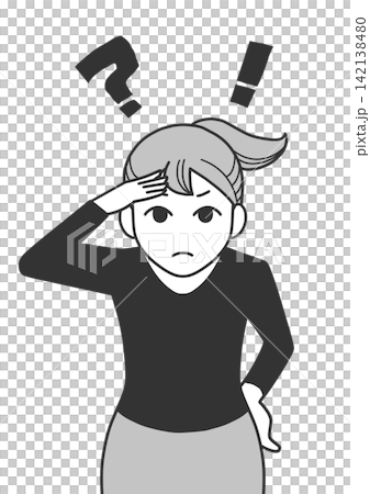 手をかざして見ている女性 手をかざして見ている女性 142138480