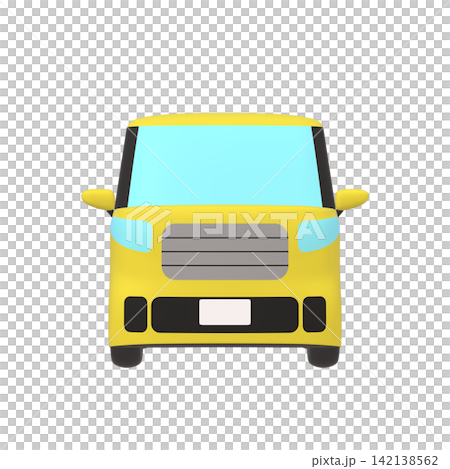 Car illustration material: stylized, small tall wagon, yellow (1_3) Car illustration material: stylized, small tall wagon, yellow (1_3) 142138562