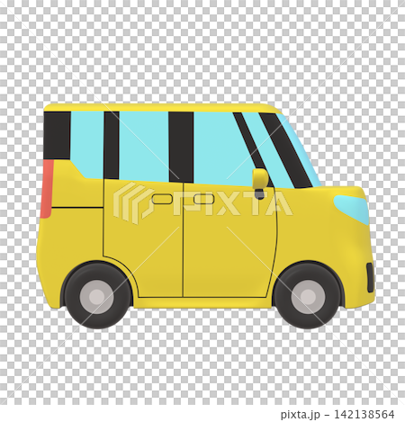 自動車のイラスト素材 デフォルメ 小型ハイトワゴン イエロー(1_5) 自動車のイラスト素材 デフォルメ 小型ハイトワゴン イエロー(1_5) 142138564