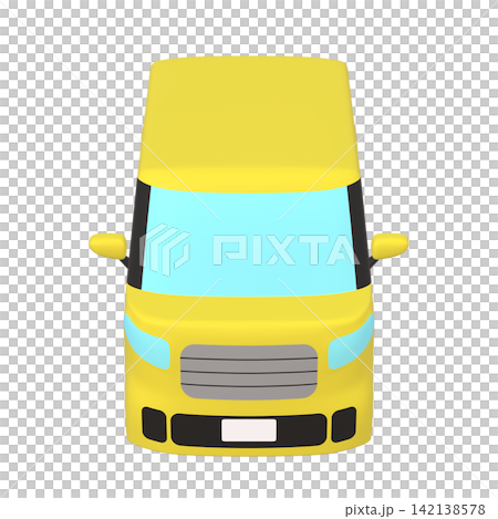 汽車插畫素材:風格化的小型高頂旅行車,黃色(1_j) 汽車插畫素材:風格化的小型高頂旅行車,黃色(1_j) 142138578