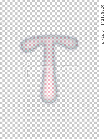 赤いチェック模様のアルファベット 大文字T 赤いチェック模様のアルファベット 大文字T 142138620