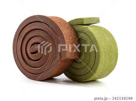 green Matcha and Chocolate Flavored Chewy Roll Candy green Matcha and Chocolate Flavored Chewy Roll Candy 142139199