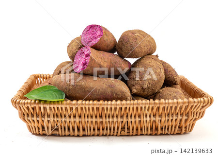 fresh Purple Sweet Potato Root Vegetable with Natural Skin fresh Purple Sweet Potato Root Vegetable with Natural Skin 142139633
