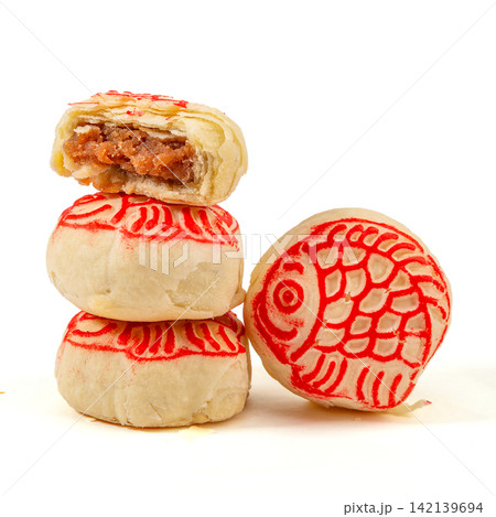 traditional Chinese Hawthorn Filled Fish Shape Pastry 142139694