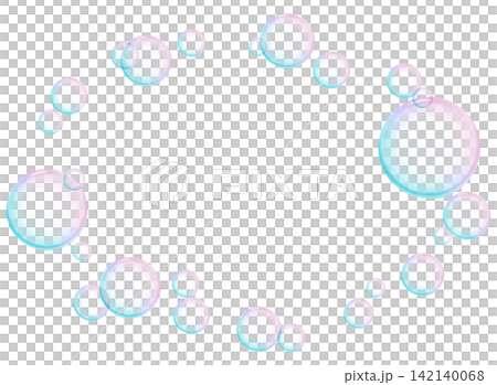 Soap bubble circle frame with transparent background Soap bubble circle frame with transparent background 142140068