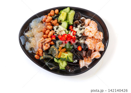 chinese Mixed Vegetable Salad with Vinegar Dressing 142140426