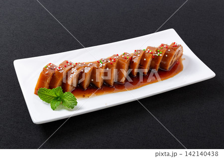 chinese Sweet Rice Stuffed Lotus Root Dessert Dish chinese Sweet Rice Stuffed Lotus Root Dessert Dish 142140438