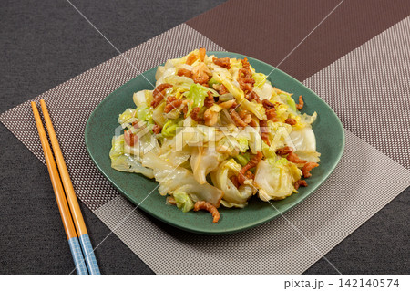 chinese Hand Torn Cabbage with Dried Shrimp Stir Fry chinese Hand Torn Cabbage with Dried Shrimp Stir Fry 142140574