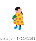 ボールを持って遊んでいる子どものイラスト素材 142141191