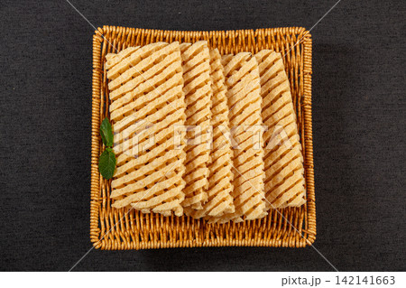 stacked Dried Flower Cut Tofu Sheets stacked Dried Flower Cut Tofu Sheets 142141663