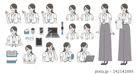 女性会社員イラスト素材セット3 女性会社員イラスト素材セット3 142142895
