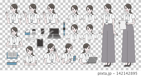 女性上班族插畫素材集 3 女性上班族插畫素材集 3 142142895