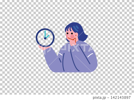 一位時間緊迫的女性的插圖 一位時間緊迫的女性的插圖 142143897