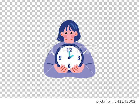 一位有時間觀念的女性的插圖 一位有時間觀念的女性的插圖 142143902