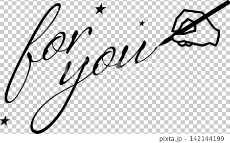 for you - Handwritten cursive lettering (calligraphy) of "for you" 142144199