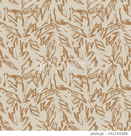 Neutral Colour Tropical Leaf seamless pattern design for fashion textiles, graphics and crafts 142144366