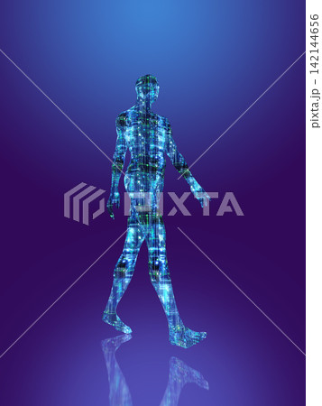 歩く男性型ロボット 歩く男性型ロボット 142144656