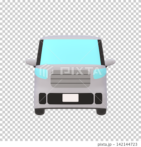 Car illustration material: stylized, small tall wagon, gray (1_3) Car illustration material: stylized, small tall wagon, gray (1_3) 142144723