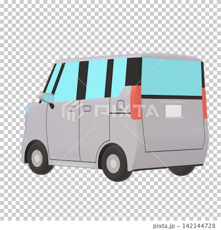 Car illustration material: stylized, small tall wagon, gray (1_8) Car illustration material: stylized, small tall wagon, gray (1_8) 142144728