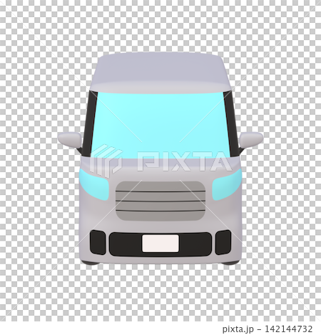 Car illustration material: stylized, small tall wagon, gray (1_b) Car illustration material: stylized, small tall wagon, gray (1_b) 142144732