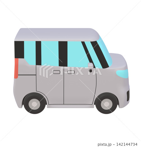 自動車のイラスト素材 デフォルメ 小型ハイトワゴン グレー(1_d) 自動車のイラスト素材 デフォルメ 小型ハイトワゴン グレー(1_d) 142144734