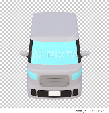 Car illustration material: stylized, small tall wagon, gray (1_j) Car illustration material: stylized, small tall wagon, gray (1_j) 142144740