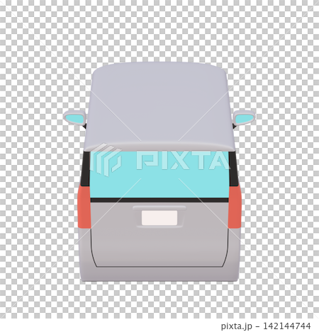 Car illustration material: stylized, small tall wagon, gray (1_n) Car illustration material: stylized, small tall wagon, gray (1_n) 142144744