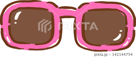 Decorative Retro Pink Sunglasses Hand drawn Illustration Decorative Retro Pink Sunglasses Hand drawn Illustration 142144754