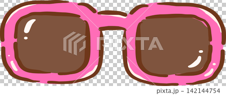 Decorative Retro Pink Sunglasses Hand drawn Illustration Decorative Retro Pink Sunglasses Hand drawn Illustration 142144754