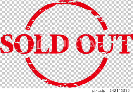 SOLD OUT - SOLD OUT(売り切れ)の表示のよく目立つセールPOP、アイコン SOLD OUT - SOLD OUT(売り切れ)の表示のよく目立つセールPOP、アイコン 142145856