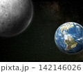 月と地球アメリカ大陸 142146026