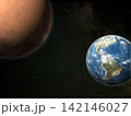 火星と地球アメリカ大陸 142146027