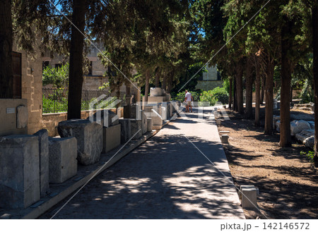 Tree-Lined Path and Artifacts Garden in Archaeological Museum of Rhodes Tree-Lined Path and Artifacts Garden in Archaeological Museum of Rhodes 142146572