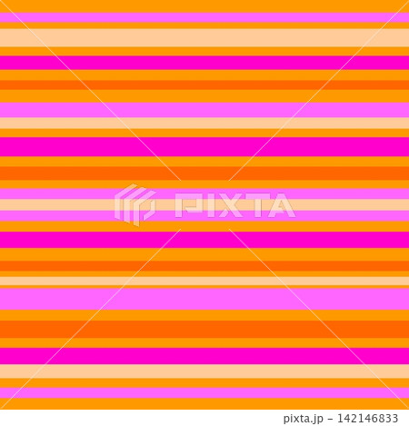 ボーダー模様　オレンジ色　ピンク 142146833