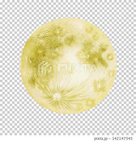 Full Moon Viewing (Tsukimi) - Yellow Watercolor Illustration Full Moon Viewing (Tsukimi) - Yellow Watercolor Illustration 142147345