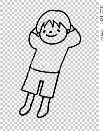 ゴロンとすやすやお昼寝するカワイイ男の子 ゴロンとすやすやお昼寝するカワイイ男の子 142147730