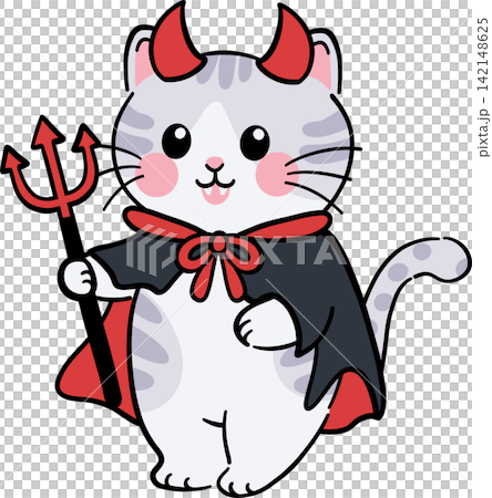 Halloween Cat Cute Cartoon with Pumpkin Halloween Cat Cute Cartoon with Pumpkin 142148625