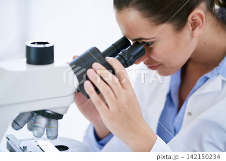 Scientist, clinic and studying with laboratory, microscope and medical for research and discovery. Woman, science and lab coat for forensics, breakthrough and drug innovation and life extension Scientist, clinic and studying with laboratory, microscope and medical for research and discovery. Woman, science and lab coat for forensics, breakthrough and drug innovation and life extension 142150234