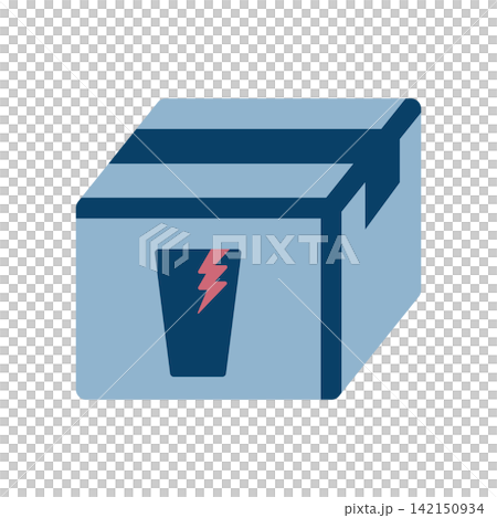 Icon of a cardboard box with a "Fragile" mark printed on it. Icon of a cardboard box with a "Fragile" mark printed on it. 142150934