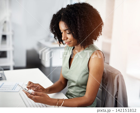Business, typing and woman with cellphone, office and accountant with message contact and online reading for financial news. Economy, broker and worker with smartphone and trading with app or texting Business, typing and woman with cellphone, office and accountant with message contact and online reading for financial news. Economy, broker and worker with smartphone and trading with app or texting 142151812