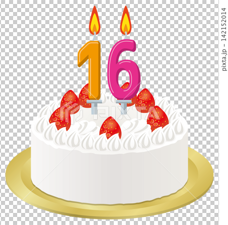 為一位16歲少年準備的生日蛋糕，上面有白色的鮮奶油。 142152014