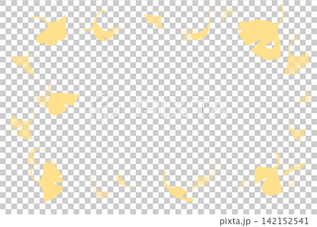 Falling Ginkgo Leaves - Horizontal, Postcard Size, Silhouette Falling Ginkgo Leaves - Horizontal, Postcard Size, Silhouette 142152541