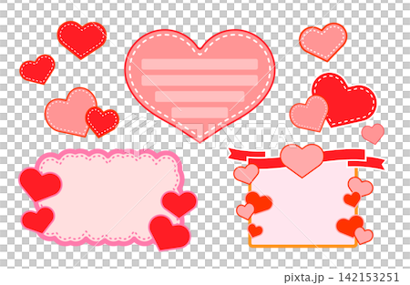 Set of pink heart-shaped memo pad materials Set of pink heart-shaped memo pad materials 142153251