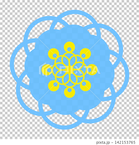 Light blue checkered floral pattern 142153765