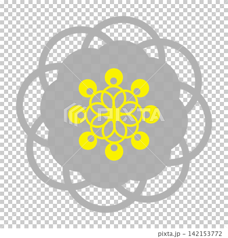 グレーの市松模様の花柄 グレーの市松模様の花柄 142153772