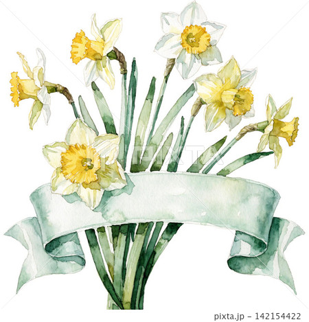 Pastel colored flower bouquet on top ribbon blank tag on the side vector background Pastel colored flower bouquet on top ribbon blank tag on the side vector background 142154422